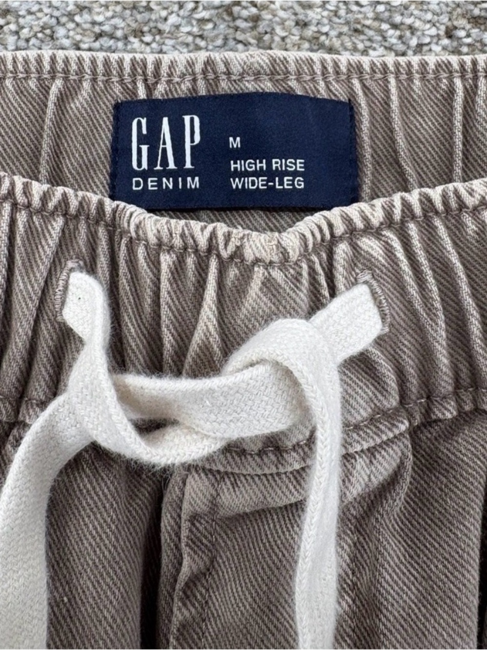 GAP Wide Leg Patchwork Drawstring Pants in Brown - Picture 6 of 12